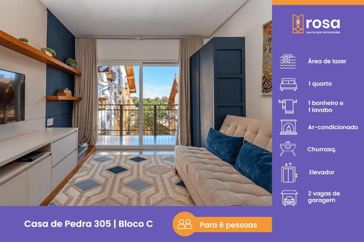Rosa Edificio Casa De Pedra Apartment Gramado Exterior photo